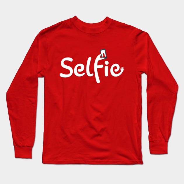 Selfie White Long Sleeve T-Shirt by Spaksu